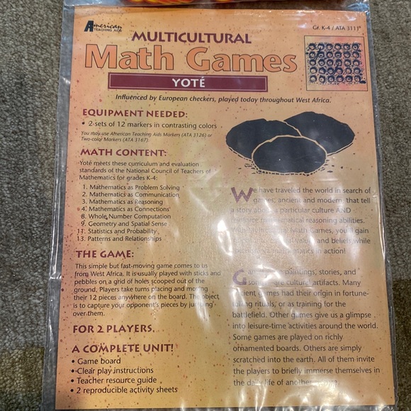 American Teaching Aids Toys American Teaching Aids Yote Multicultural Math Games Poshmark